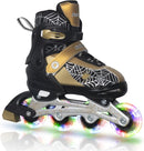 Nattork Kids Adjustable Inline Skates with PU Flash Wheels, Fun Roller Skates for Ages 4-12, Indoor/Outdoor Birthday Gift for Son and Grandson by TinyTreasures Baby Boutique