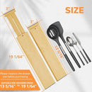 BAMEOS 4 pcs 3" High Bamboo Drawer Dividers Adjustable Drawer Organizer Expandable Drawer Organization Utensil Organizers for Kitchen Dresser Bathroom Bedroom and Office by CozyNest Decor