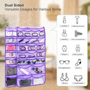 Dual Sided Hanging Organizer for Jewelry Makeup Storage Closet Organizers for Bows Socks Underwear with 42 Clear Pockets (PURPLE) by CozyNest Decor