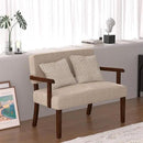 Accent Chair 2 Seat, Arm Chairs with Soft Seat and Armrests for Living Room, Love seat for Dining, Reading, and Waiting Rooms (Beige) by CozyNest Decor