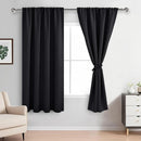 XWZO Blackout Curtains for Bedroom 63 inch Length Room Darkening Thermal Insulated Rod Pocket Curtains for Living Room with Tiebacks,Black,W42 x L63,Set of 2 by TinyTreasures Baby Boutique