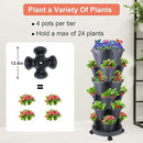 Vertical Planter, 6 Tier Stackable Strawberry Planter with Garden Tool Set, Movable Indoor/Outdoor Garden Herb Pot for Growing Vegetables and Succulents, Dark Gray by CozyNest Decor