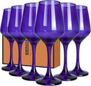 Purple Wine Glasses Set of 6-12oz Purple Long Stem Wine Glass Cups, Pretty Crystal Glassware, Hand Blown Goblets Drinkware, Unique Drinking Stemware Holiday Gift Set by CozyNest Decor