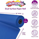 Colorations Arts and Crafts Paper Roll - 36" x 1000', Royal Blue, Dual Surface, Markers, Finger Paints, Painting, Watercolors, Acrylic Paints, Wall Art, Bulletin Board Paper, Kids Crafts (Item