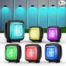 Solar Step Lights Outdoor Waterproof, 4 Pack RGB & 7 RGB Outdoor Solar Lights for Fence with 2 Lighting Modes, Solar Powered Deck Lights for Step Stairs Garden Yard by GreenHaven Gardens