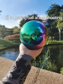 Rainbow Gazing Globe Mirror Ball in Stainless Steel, Shiny Hollow Sphere Sparkling Housewarming Outdoor Ornament (6 Inch) by CozyNest Decor