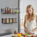 Magnetic Basket, Magnetic Shelf for Fridge,Magnetic Spice Rack Wire Mesh Magnetic Organizer Holder Accessories for Office Kitchen Classroom Storage, Black-High, Large x1&Small x1 Set of 2 by CozyNest Decor
