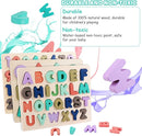 Wooden Puzzles for Toddlers, Kesletney Wooden Alphabet Number Shape Learning Puzzles for Kids, Preschool Educational Toys Gift for Boys Girls Ages 3 4 5 6 Years Old by TinyTreasures Baby Boutique