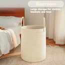 Large Woven Laundry Basket Hamper,60L Cotton Rope Storage Bin for Blankets,Toys and Clothes,Decorative Tall Nursery Hamper for Living Room,Baby Nursery,Bathroom and Bedroom,Beige by CozyNest Decor