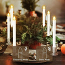8 Pack Christmas Window Candles, Battery Operated with Timer Remote, LED with Candle Holders Suction Cups, Flickering for Christmas Decorations, Silver by GreenHaven Gardens