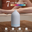 200ML Ceramic Essential Oil Diffuser - Ultrasonic Aromatherapy & Humidifier with 7-Color LED Lights, Auto Shut-Off, White, 1H/3H/6H Timer | Scent for Home,Office,Yoga by TinyTreasures Baby Boutique
