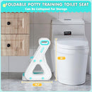 Gimars Upgrade Ultra-Stable 2 In 1 Multifunctional Toddler Potty Seat For Toilet with Setp Stool, Potty Traning Toilet For Boys Girls With Widened Ladder,Comfortable Safe Potty Seat With Handrail,Aqua by TinyTreasures Baby Boutique