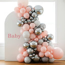 RUBFAC Silver Balloons 129pcs Different Sizes 18 12 10 5 Inches, Metallic Balloon Garland Arch Kit for Birthday Party Graduation Wedding Holiday Decoration by TinyTreasures Baby Boutique
