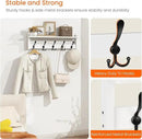 Homode Wall Shelf with Hooks, 24 Inch Coat Rack with Tri Hooks, Farmhouse Entryway Floating Coat Hanger with Storage for Bathroom, Entry Way, Mudroom, White by CozyNest Decor