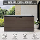 Premium Pro Edition 100 Gallon Lockable Resin Deck Box, Waterproof & UV-Resistant Outdoor Storage Box for Outdoor Cushion Storage, Garden Tools & Pool Accessories Storage, Brown by GreenHaven Gardens