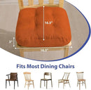 Chair Cushions for Dining Chairs, Dining Chair Cushions, Tufted Indoor Chair Pads with Ties & Non Slip Backing, Seat Cushions for Kitchen Chairs 16.5” x 16.5” x 3.5”, Set of 4, Orange by GreenHaven Gardens