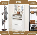 Shoe Cabinet with 3 Flip Drawers, Narrow Shoe Cabinet with 9 Hooks Coat Rack, Freestanding Shoes Storage Cabinets with Adjustable Shelves for Entryway, Hallway, Living Room, White by CozyNest Decor