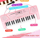 M SANMERSEN Kids Piano Keyboard with Microphone 37 Keys Portable Electronic Keyboards for Beginners Musical Toy for 3/4/5/6 Year Old Girls Boys, Pink by TinyTreasures Baby Boutique