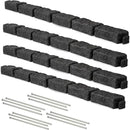 Beuta Landscape Edging | Garden Edging Border | Faux Stone Bricks for Lawn edging, Flower beds, Pathways & Yard Edging– 4 Packs | Each Section Has 6 Bricks 48"L x 4"W x 2.25"H | 12 Spikes |Charcoal by GreenHaven Gardens