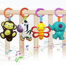 Baby Toys, Cartoon Animal Hanging Rattle Toys, Handbells Baby Rattles, Baby Bed Crib Car Seat Travel Stroller Toys for Infant, Best Birthday Gift for Newborn, 4 Pack by TinyTreasures Baby Boutique