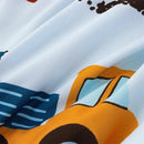 NTBED 4 Pieces Construction Truck Toddler Bedding Set for Baby Boys, Cartoon Vehicles Excavator Cars Printed, Includes Comforter, Flat Sheet, Fitted Sheet and Pillowcase,Light Blue by TinyTreasures Baby Boutique