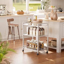 HITNET White Bar Cart, Home Bar Serving Cart, Kitchen Trolley on Wheels with Storage, 3 Tier Rolling Beverage Cart for Living Room Kitchen Home Office by CozyNest Decor