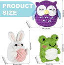RoseFlower Crochet Kit for Beginners, Easy Crochets Starter Kits with Step-by-Step Video Tutorials, DIY Craft Knitting Crochet Animals Set for Kids Adult - 3 Pack Frog Owl Rabbit by TinyTreasures Baby Boutique