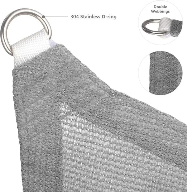 Eden's Decor Straight Flat-Edged Sun Shade Sail Rectangular 4' x 11' Grey UV-Blocking Outdoor Canopy Fabric Cloth Awning for Pergola Patio Garden Backyard Custom Size, photo 2 of 8