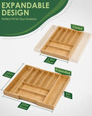 Premium Bamboo Expandable Drawer Organizer, 7-9 Slots Adjustable Kitchen Drawer Organizer for Large Cooking Utensils Cutlery, Kitchen Drawer Organization by CozyNest Decor