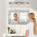 Crushed Diamond Decorative Wall Mirrors, 24x36 Inch Rectangle Living Room Mirrors for Wall Decor, Modern Glam Bathroom Dining Room Entryway Mirror Silver by CozyNest Decor