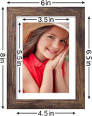 Vittanly 5x7 Picture Frames Set of 9, Shatter Resistant Plexiglass, Display 4x6 Pictures with Mat or 5x7 without Mat, Photo Frames for Wall or Tabletop, Engineered Wood, Brown by CozyNest Decor