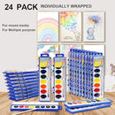 24 Count Watercolor Paints, 8 Colors, Washable, Non-Toxic, Perfect for Kids 3+ by TinyTreasures Baby Boutique