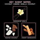 LOVSPA Reed Diffuser Set, Coconut Cabana Scented Oil Diffuser with Sticks, Home Fragrance Accessories for Bathroom Shelf Decor, Aroma Diffusers for Home or Office Desk, USA Made by CozyNest Decor