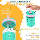 Tronco 8 oz Glass Sippy Cup for Toddlers, Kids Mason Jar Smoothie Cup with Silicone Sleeves & Spill Resistant Flexible Straw, Snack Cup, BPA-Free, Dishwasher Safe by TinyTreasures Baby Boutique