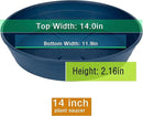 Plant Saucer 14 Inch 2 Pack 6 8 10 12 14 16 18 20 25, Plastic Plant Trays for Pots，Extra-Deep Plant Water Dray Tray, Bird Bath Bowl, Heavy Flower Plant Saucers Indoors and Outdoor No Holes by GreenHaven Gardens