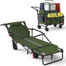 LEVELEVE Heavy Duty Folding Wagon - 2-in-1 Collapsible Cart, 400lb Capacity, All-Terrain Wheels w/Brakes & Side Pockets (Army Green) by GreenHaven Gardens