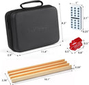 Mexican Train Double 12 Dominoes Set with 4 Wooden Trays/Racks in Portable Carrying Case Colorful 91 Tiles & 9 Trains Board Game for Family Game Night by TinyTreasures Baby Boutique