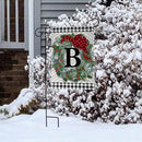 Briarwood Lane Winter Wreath Monogram Letter B Garden Flag by GreenHaven Gardens