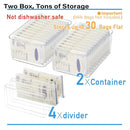 Breastmilk Storage Container with 4 Freezer Flattener Kit to Flatten Standing Breast Milk Bags in Organizer Bins Save Refrigerator Space |Horizontal Storage by TinyTreasures Baby Boutique