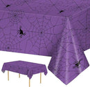 2 Pcs Halloween Tablecloth - Plastic Halloweens Spider Webs Table Cloth, Purple Disposable Rectangle Spiderweb Table Cover for Halloween Party Decorations Supplies Favors Tables Decor, 108 x 54 Inch by CozyNest Decor