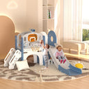 XJD 8 in 1 Toddler Slide Set, Kids Slide for Toddlers Age 1+, Toddler Climber Slide PlaySet with Basketball Hoop and Ball,Outdoor Indoor Playground for Toddlers 1-3 (Blue Gley, 8 in 1) by TinyTreasures Baby Boutique