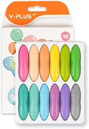 YPLUS Peanut Crayons for Kids, 12 Pastel Colors Washable Toddler Crayons, Non-Toxic Baby Crayons for Ages 2-4, 1-3, 4-8, Coloring Art Supplies by TinyTreasures Baby Boutique