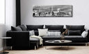 Cleveland Skyline Decor Wall Art Canvas Prints Black and White Night View USA Cityscape Panoramic Painting for Bedroom Office Framed and Ready to Hang 13.8"x47.3" by CozyNest Decor