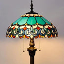 Tiffany Floor Lamp Stained Glass Lamp Standing Reading Light 16x16x70 Inch for Living Room (Blue Jewelry Baroque Style) by CozyNest Decor