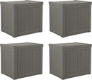 Suncast SS500ST 22 Gallon Small Resin Outdoor Patio Storage Deck Box (4 Pack) by CozyNest Decor