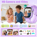 Kids Waterproof Smart Watch Girls Gift Age 3-12 with 39 Game HD Touch Screen Music Player Video Camera Pedometer Alarm Clock Toys Birthday Gifts for 6 7 8 9 Year Olds Purple by TinyTreasures Baby Boutique