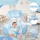 Baby Ball Pit for Toddler with 50 Balls, Kids Pop Up Play Tent for Girls, Princess Toys Gifts for Children Indoor & Outdoor Playhouse (Greyish-Blue: Gray/White/Babyblue, 109x90cm/50 Balls) by TinyTreasures Baby Boutique