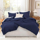 Litanika Navy Blue Twin/Twin XL Comforter Set, 2 Pieces Lightweight Solid Bedding Comforter Set, All Season Fluffy Bed Set (66x90In Comforter & 1 Pillowcase) by CozyNest Decor