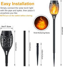 12LED Mini Solar Tiki Torches with Flickering Flame - Waterproof Outdoor Torch Lights with Auto On/Off, Super Bright Landscape Lighting for Yard, Garden, Patio & Pathway Decor (Set of 16) by GreenHaven Gardens