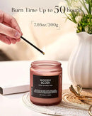 M&SENSE Woody Blush - Rose Vetiver Scented Candles 7.05oz 50 Hour Long Lasting Burn Non Toxic Natural Luxury Candle Gifts for Women，Aromatherapy Gifts for Relaxing Spa by CozyNest Decor